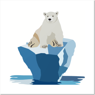 Polar bear on iceberg Posters and Art